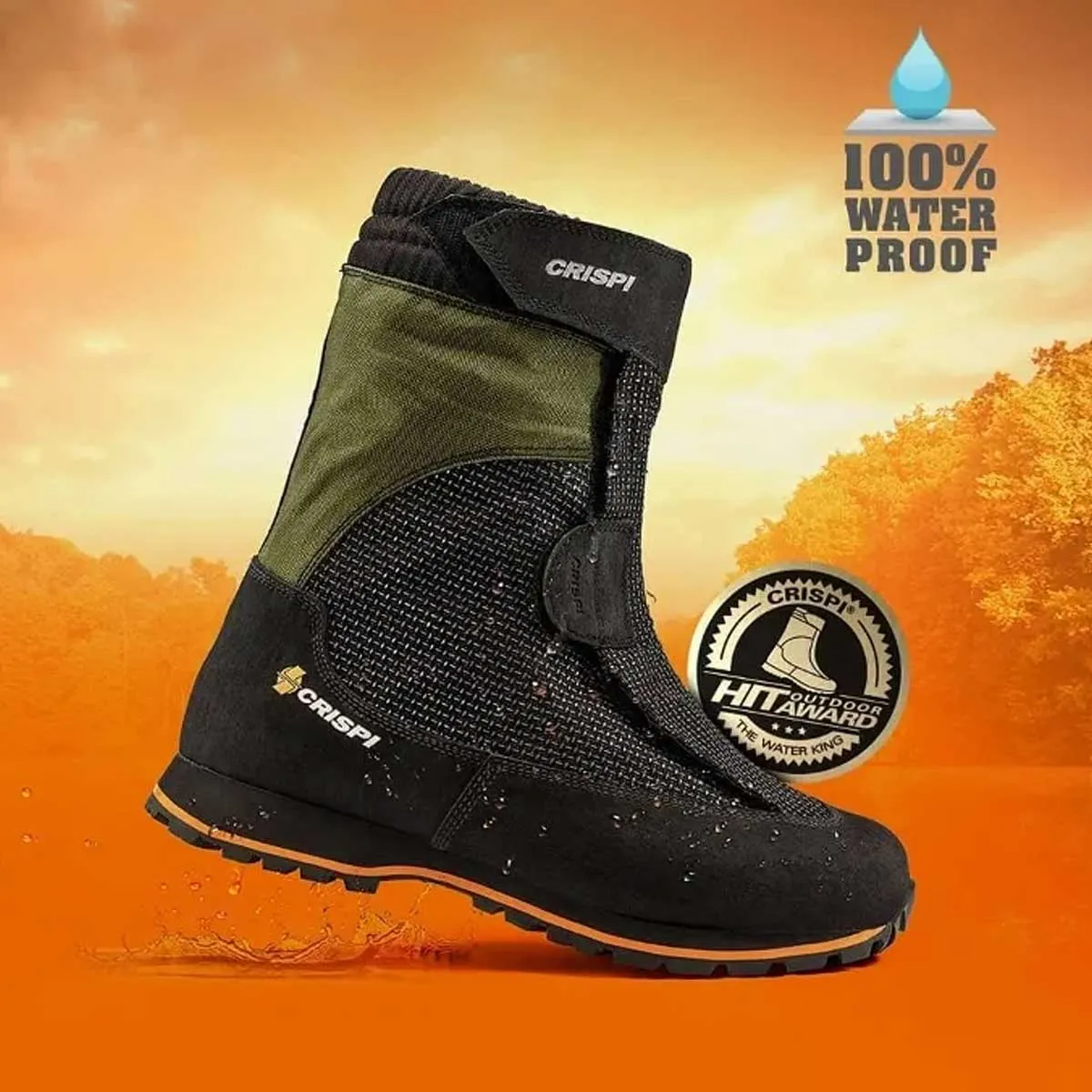 30% OFF CRISPI Highland Mid Boots - Mens Waterproof Hunting Boots - Olive - Size: UK 11.5 (EU46)