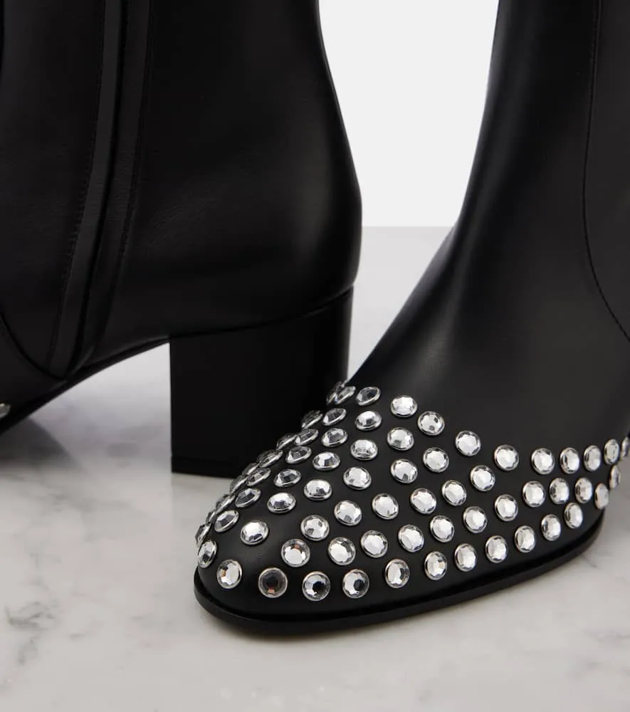 Alaia 60 embellished leather ankle boots