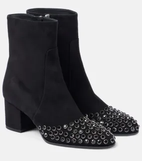 Alaia Embellished suede ankle boots