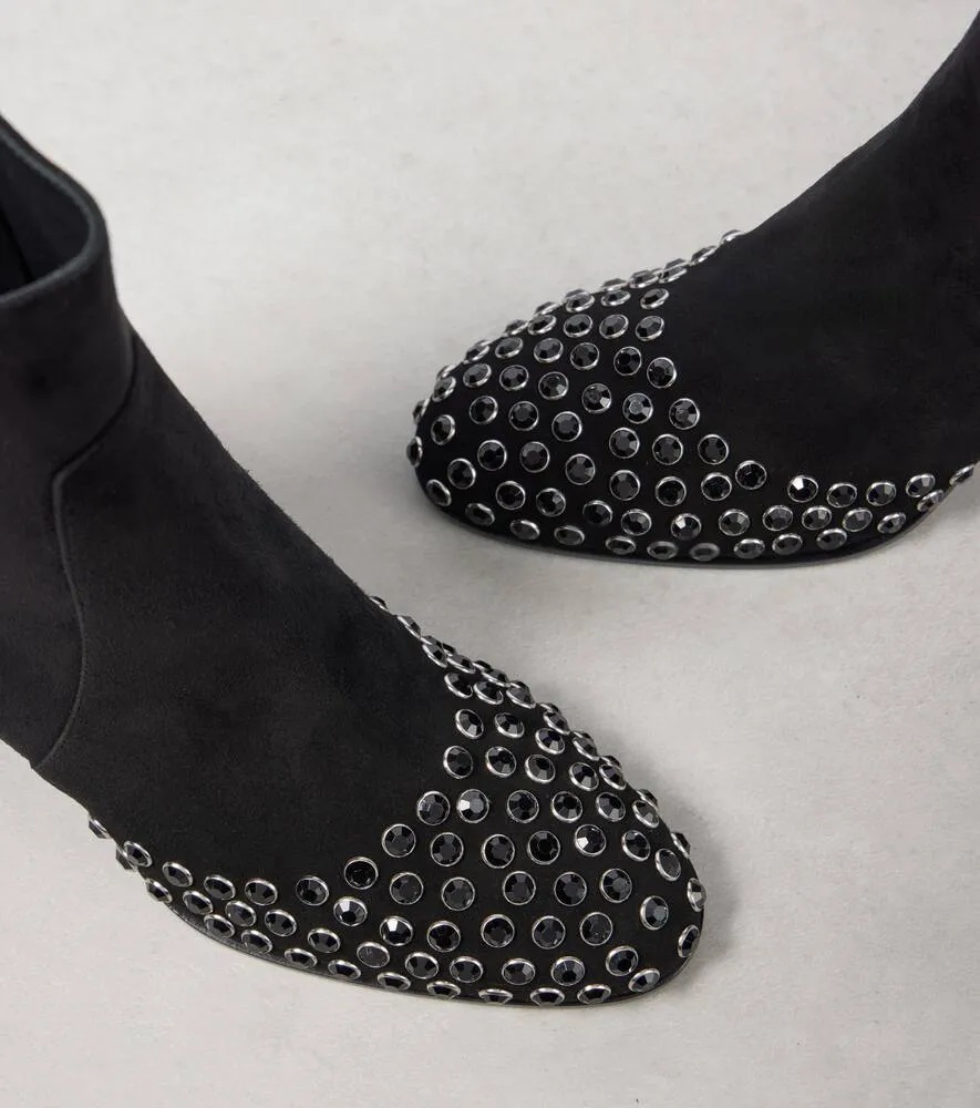 Alaia Embellished suede ankle boots