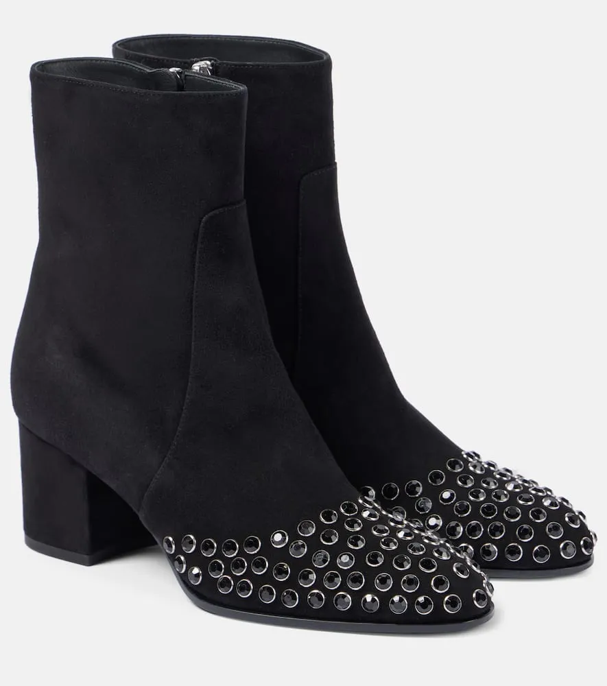 Alaia Embellished suede ankle boots