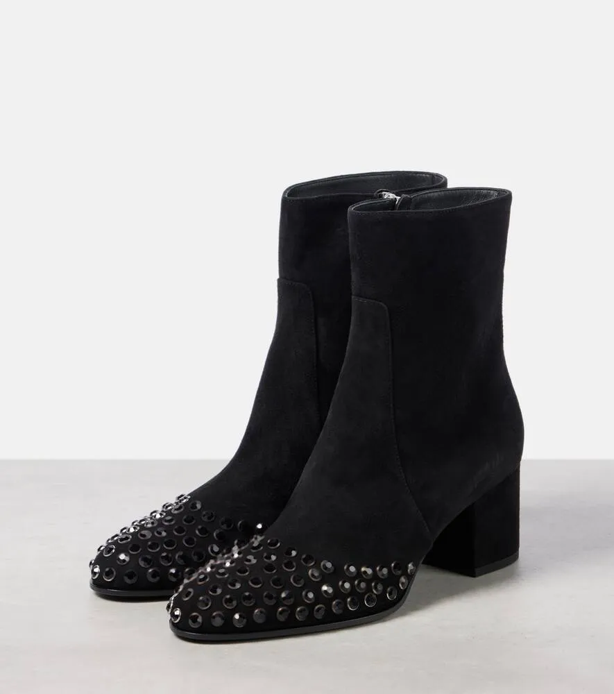 Alaia Embellished suede ankle boots