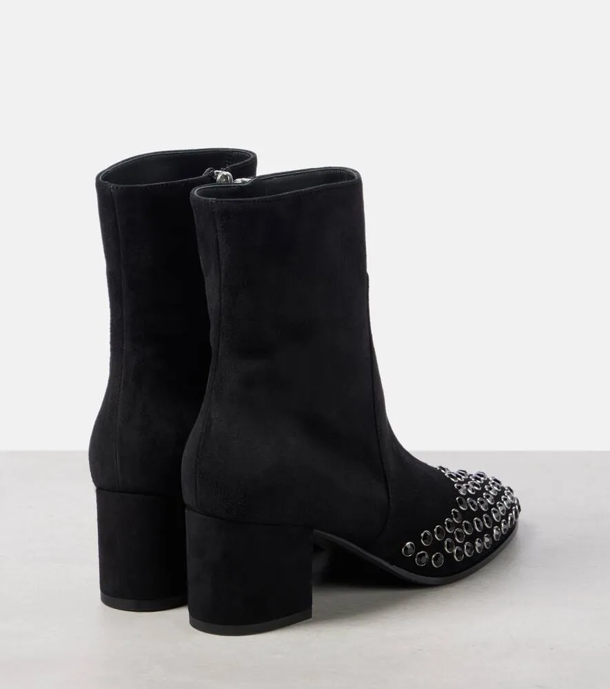 Alaia Embellished suede ankle boots