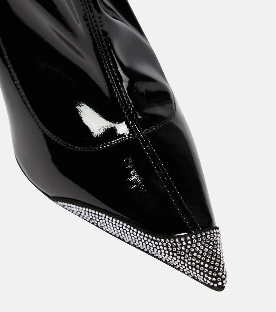 Alexandre Vauthier Avi embellished faux leather ankle boots