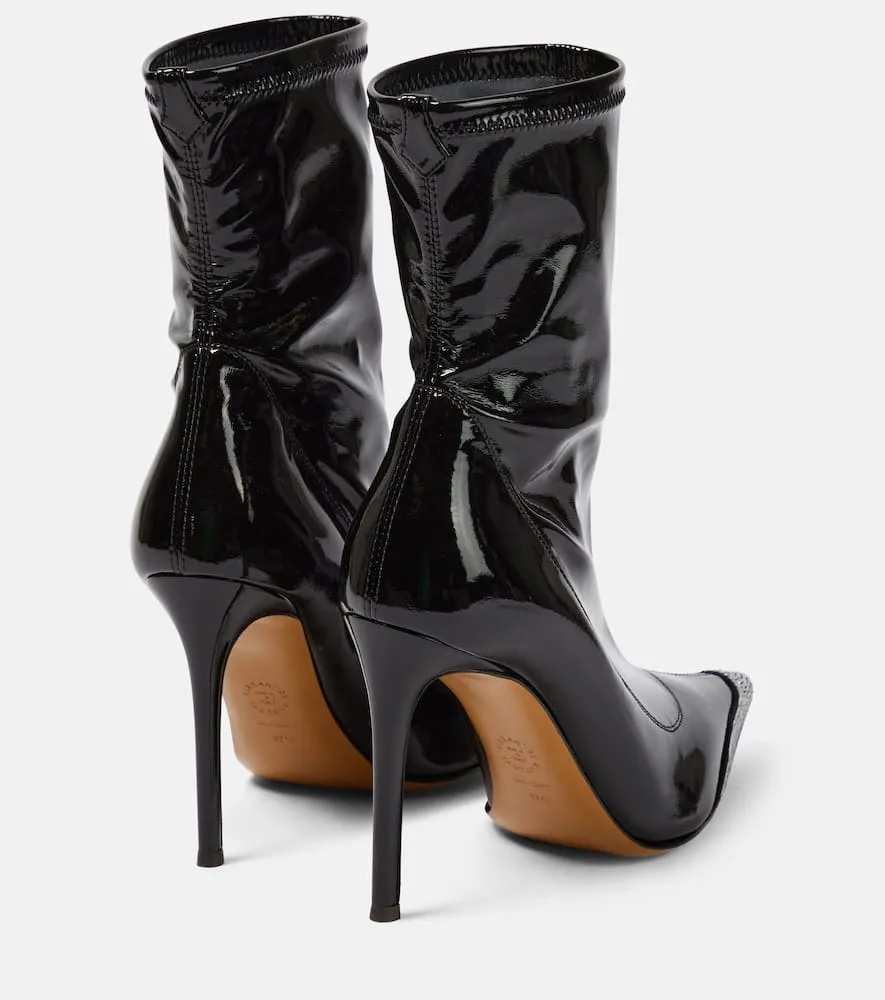 Alexandre Vauthier Avi embellished faux leather ankle boots