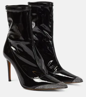 Alexandre Vauthier Avi embellished faux leather ankle boots