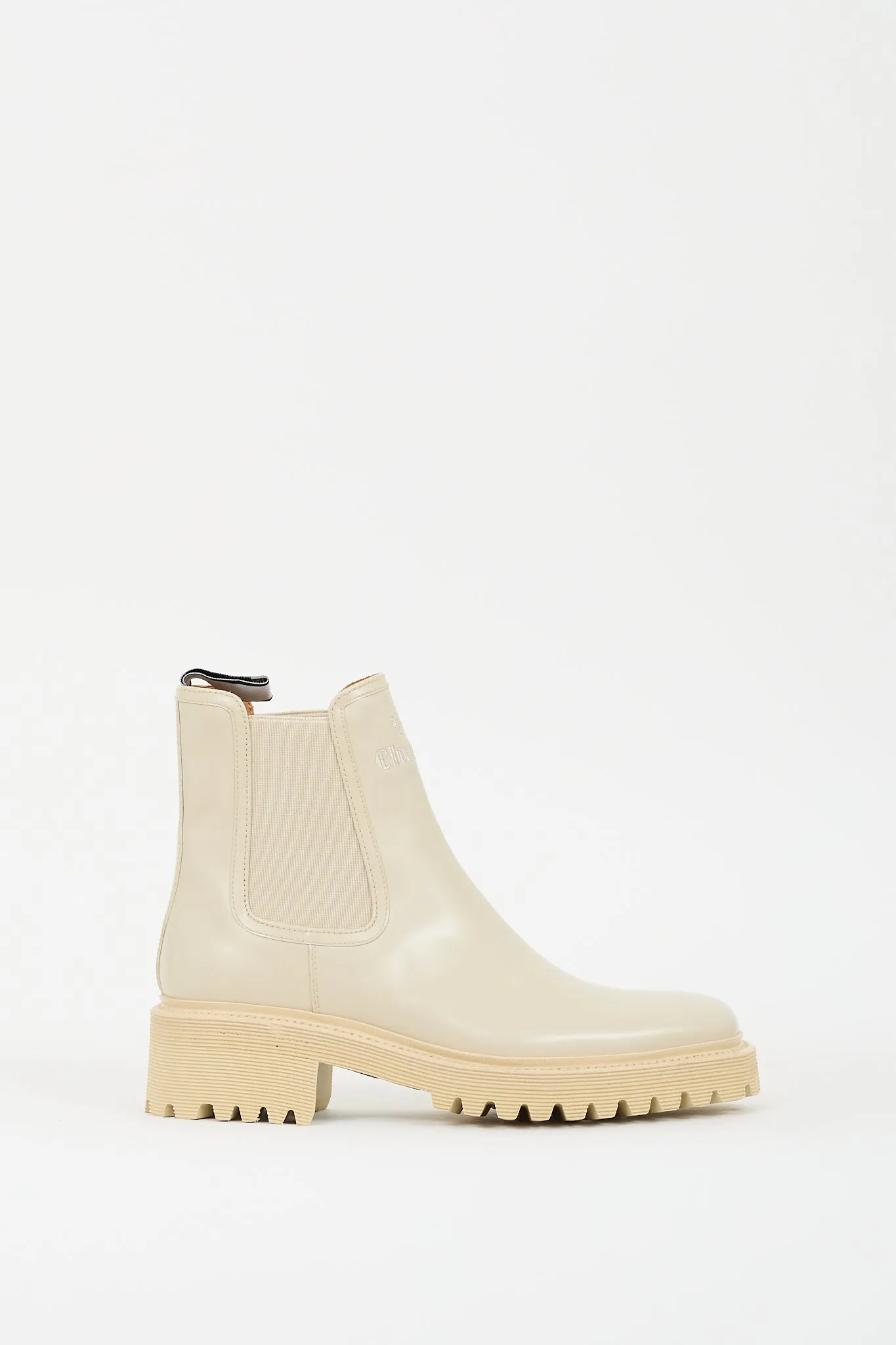 Beige Leather Gwen Ankle Boot
