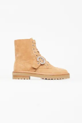 Beige Suede Cora Ankle Boot