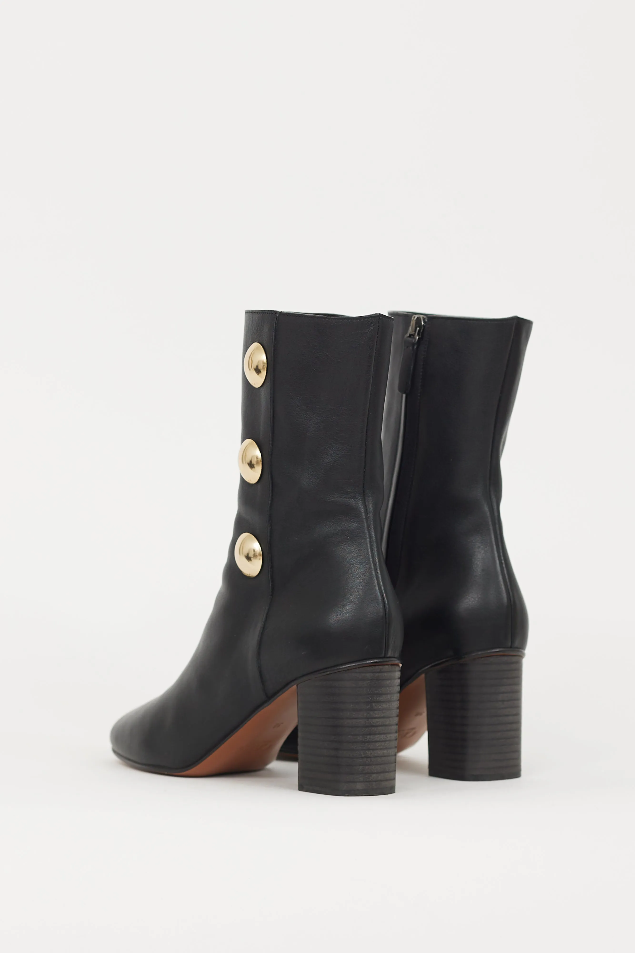 Black & Gold Leather Orlando Boot