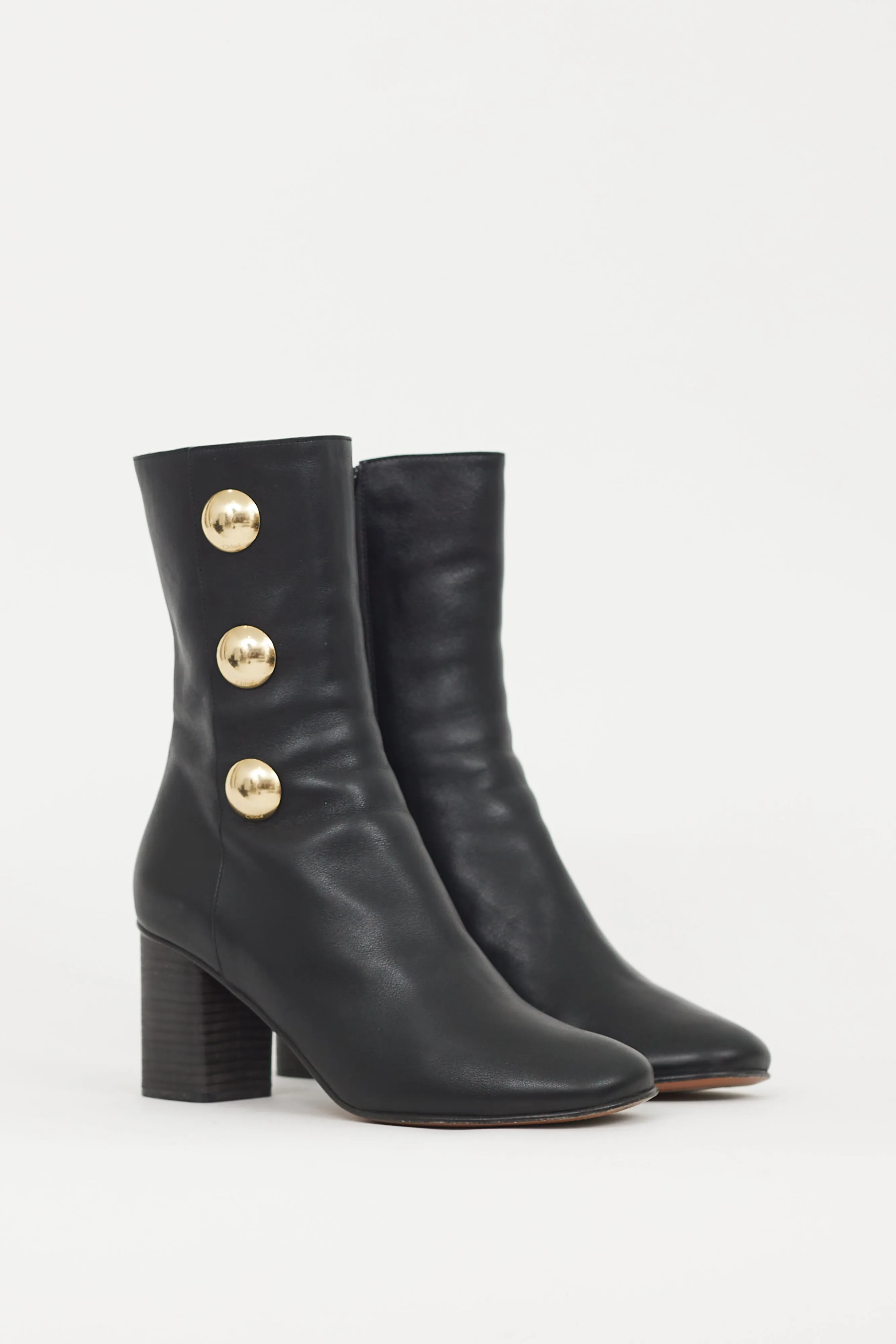 Black & Gold Leather Orlando Boot