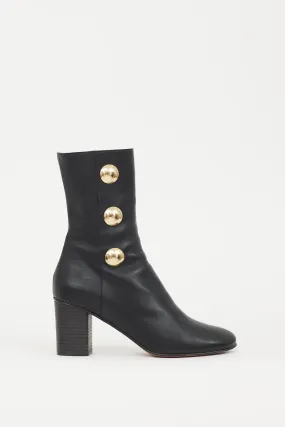 Black & Gold Leather Orlando Boot