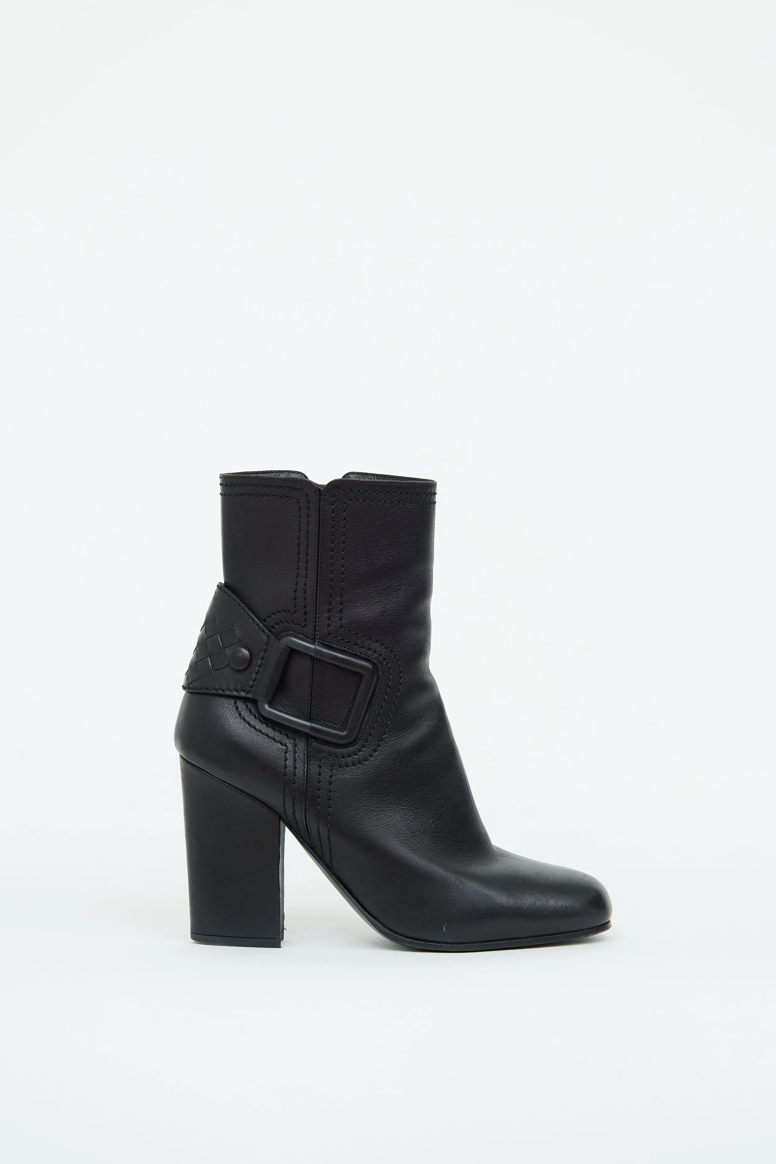 Black Buckle Ankle Boot