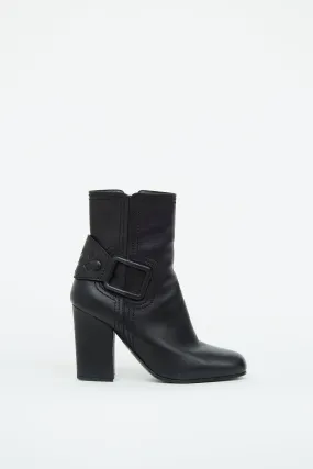 Black Buckle Ankle Boot