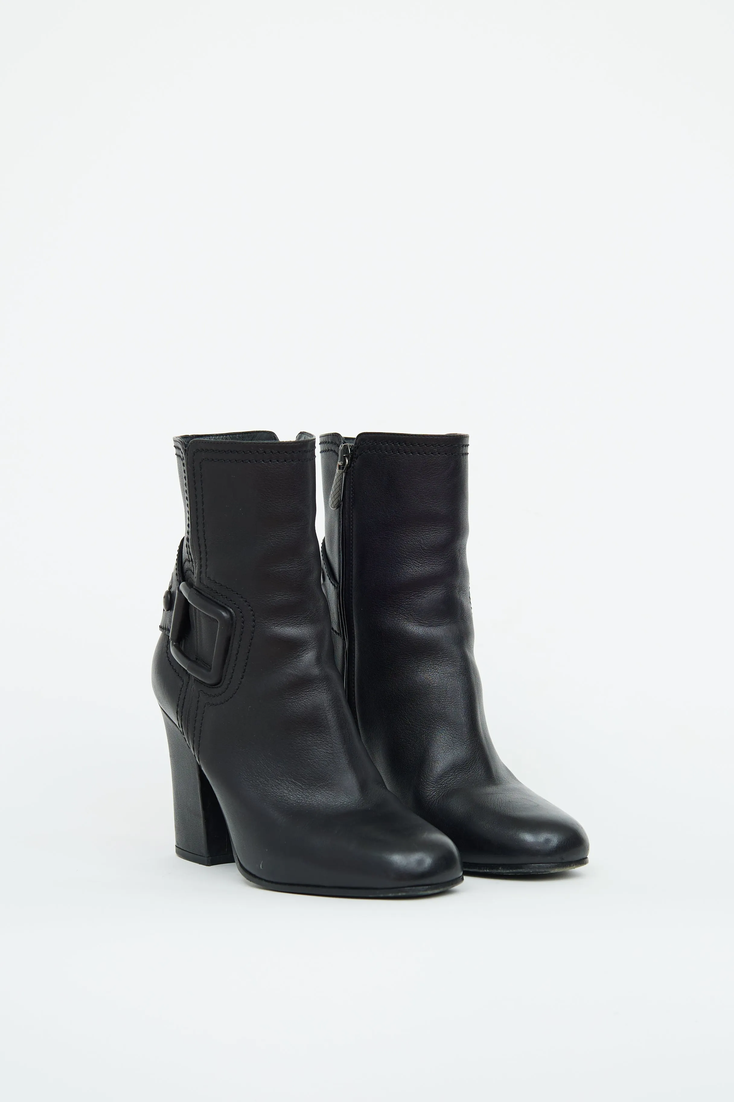 Black Buckle Ankle Boot