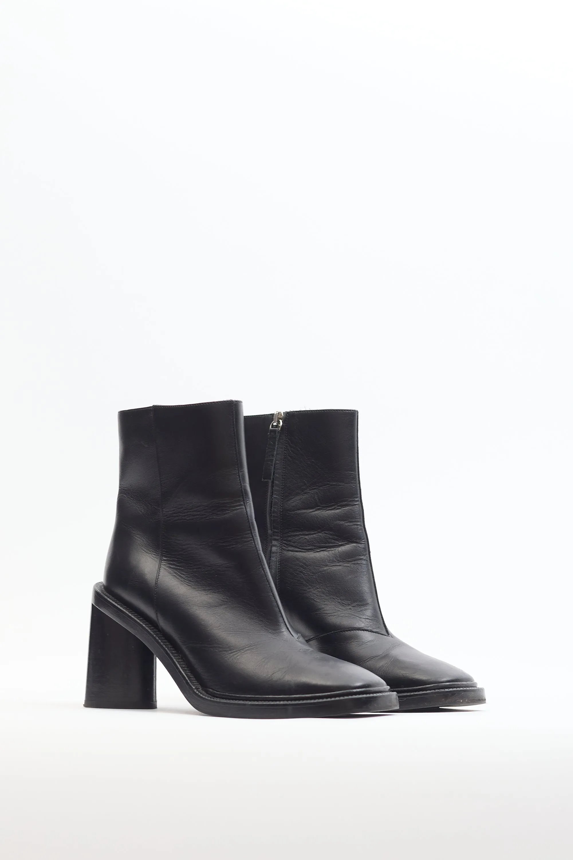 Black Leather Booker Ankle Boot