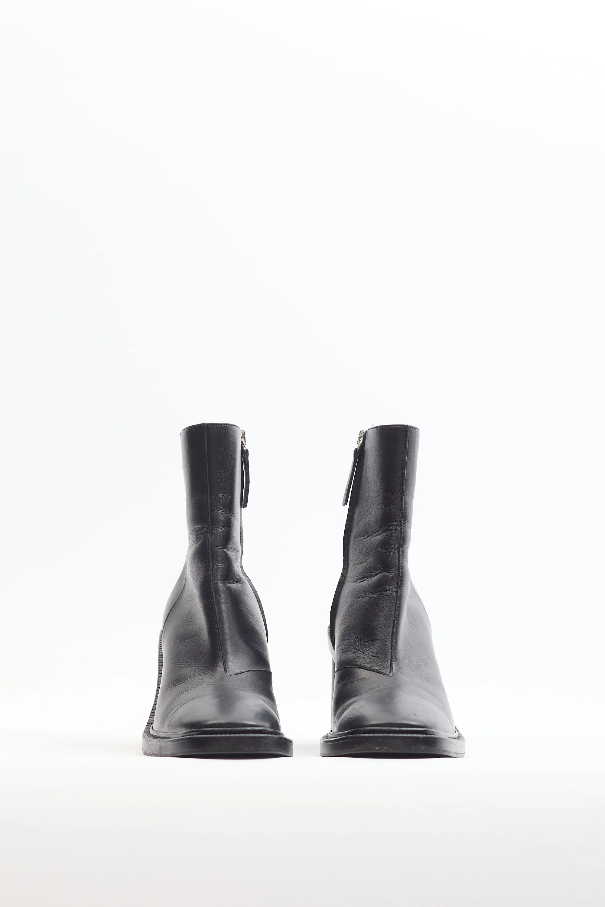 Black Leather Booker Ankle Boot