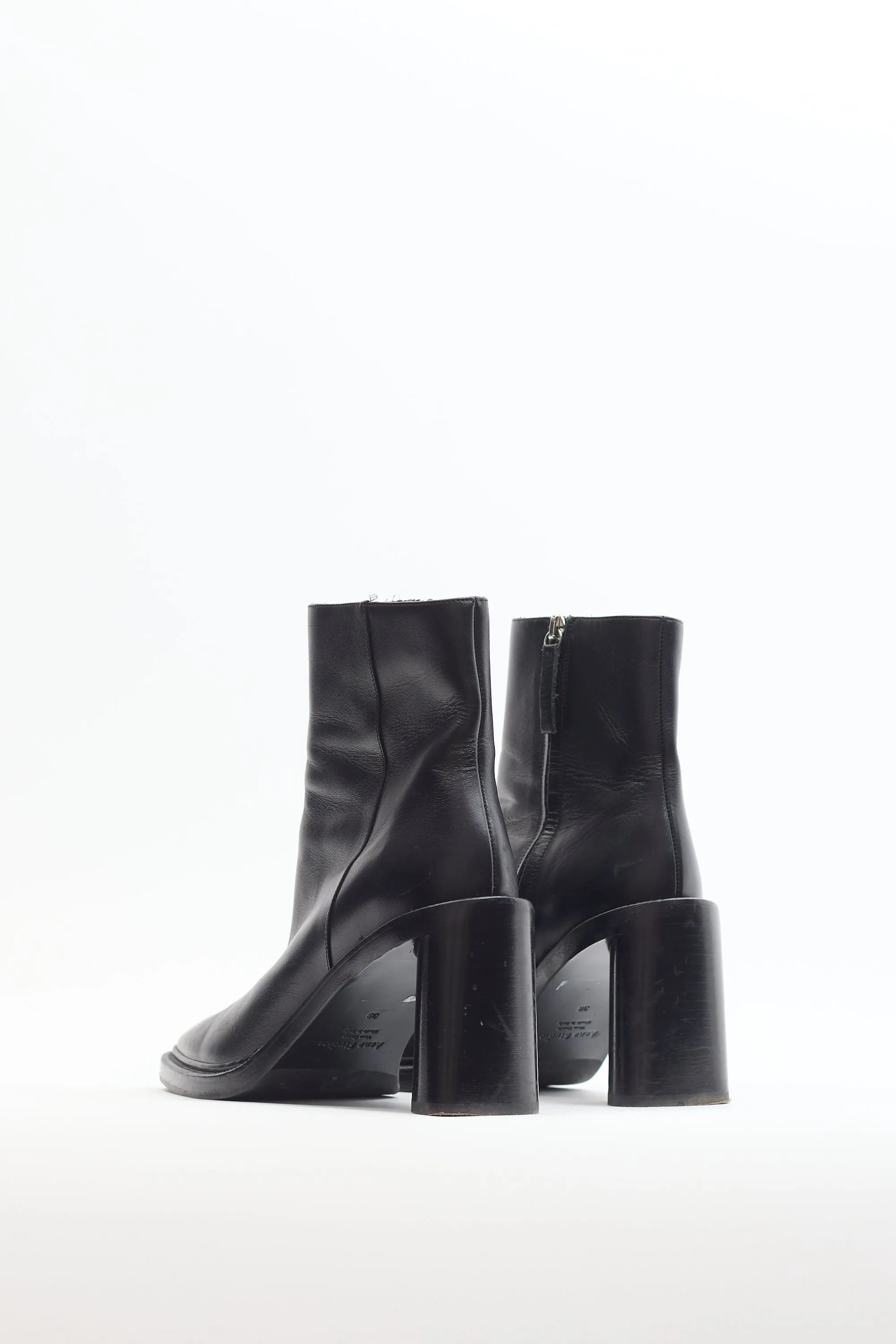 Black Leather Booker Ankle Boot