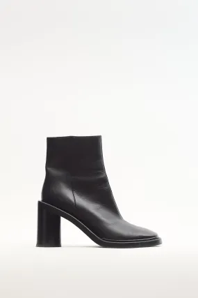 Black Leather Booker Ankle Boot
