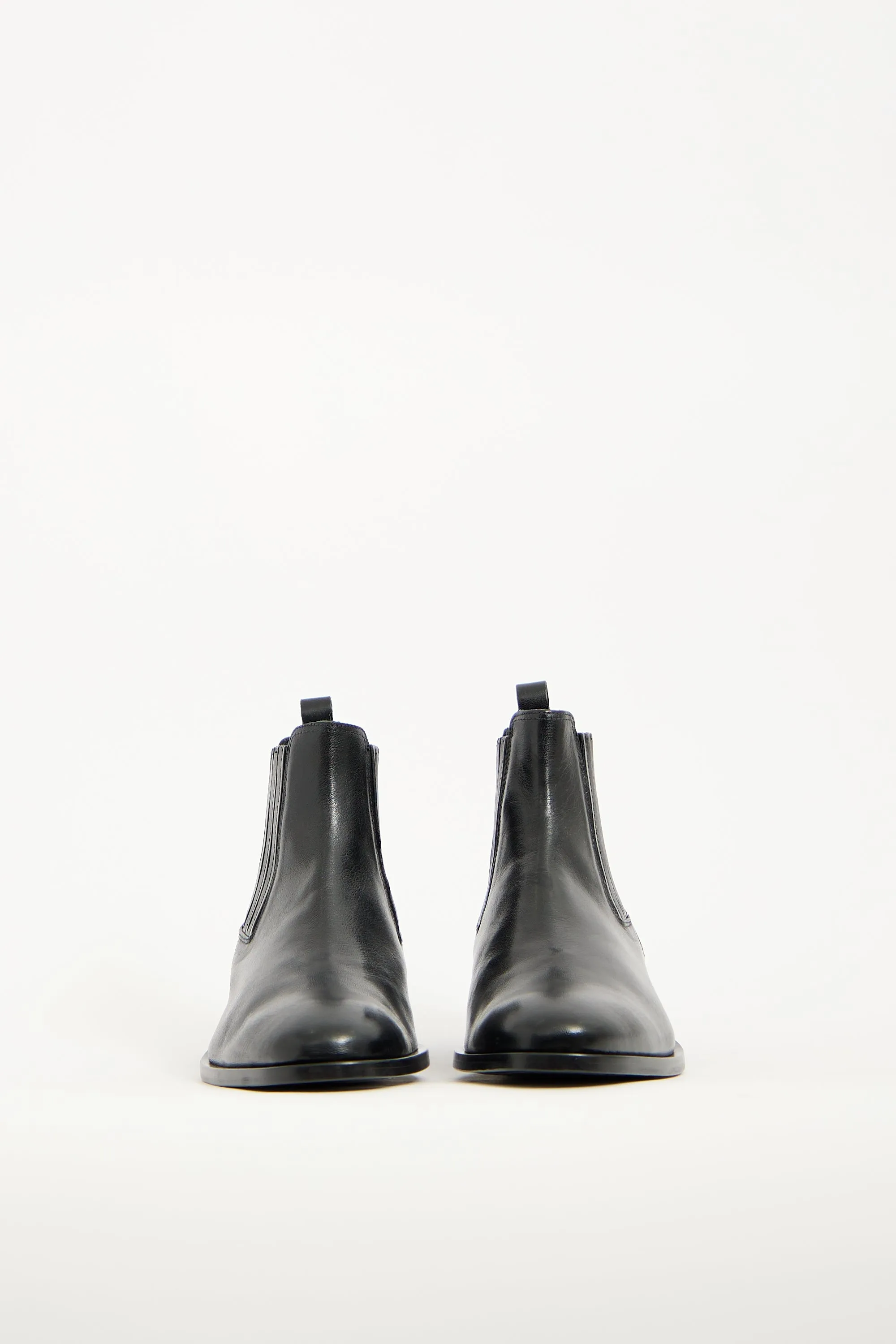 Black Leather Leon Ankle Boot