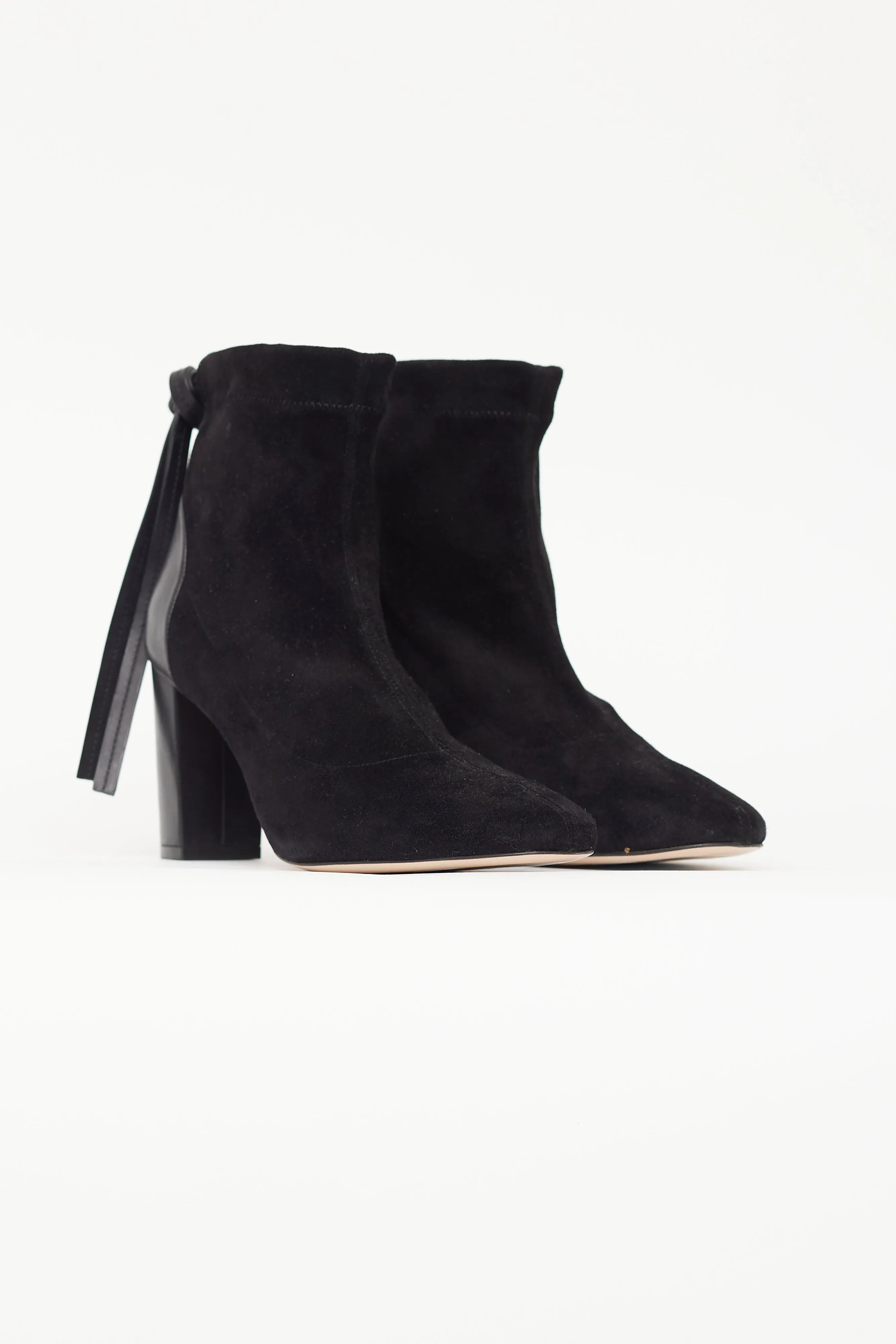 Black Suede & Leather Ankle Boot