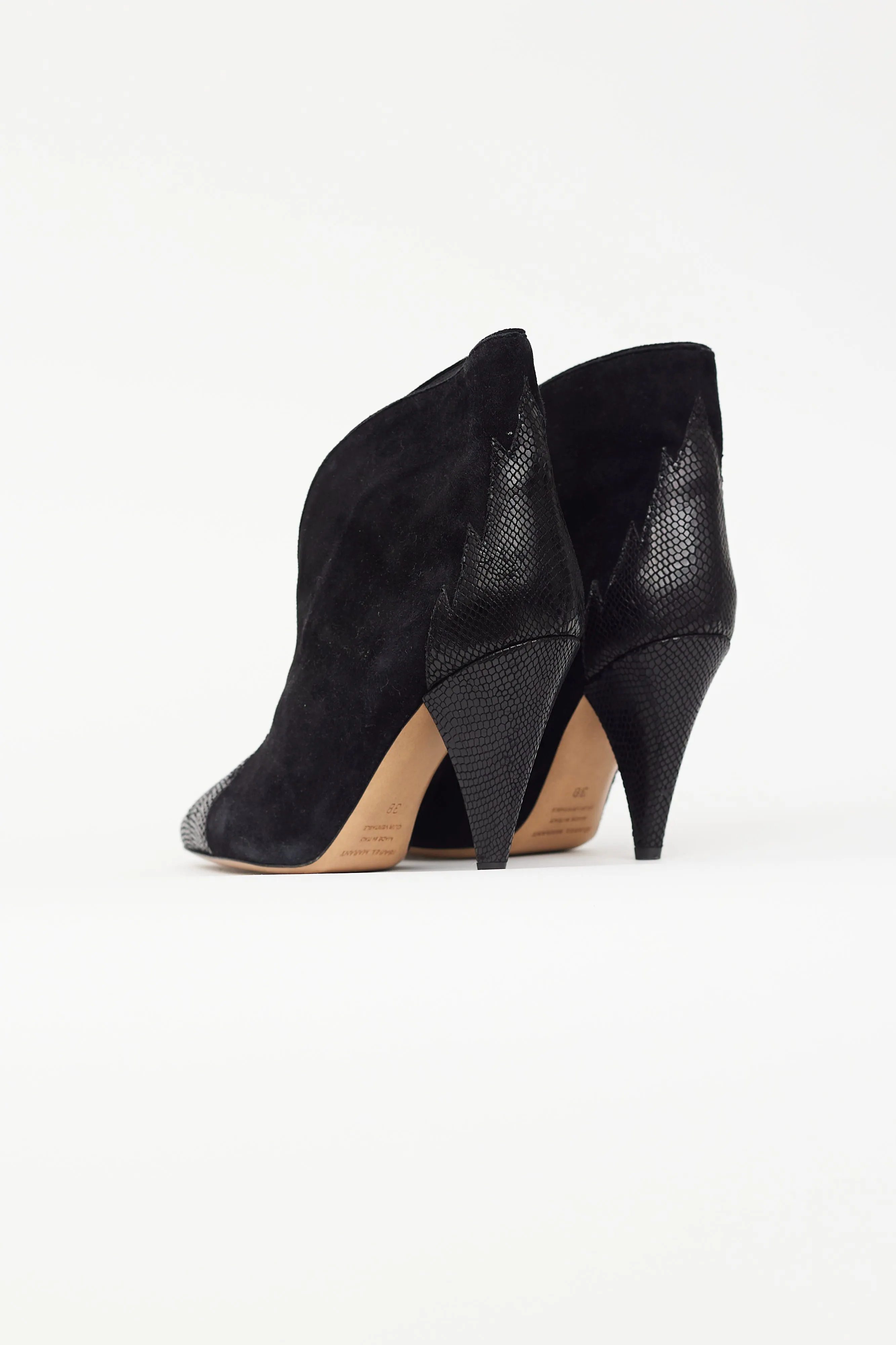 Black Suede Pointed Toe Ankle Boot