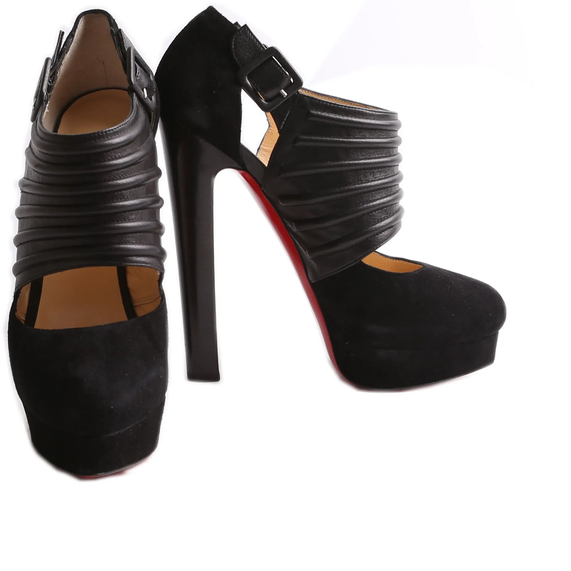 Bye Bye 160MM Suede/Clf Cutout Ankle Boots