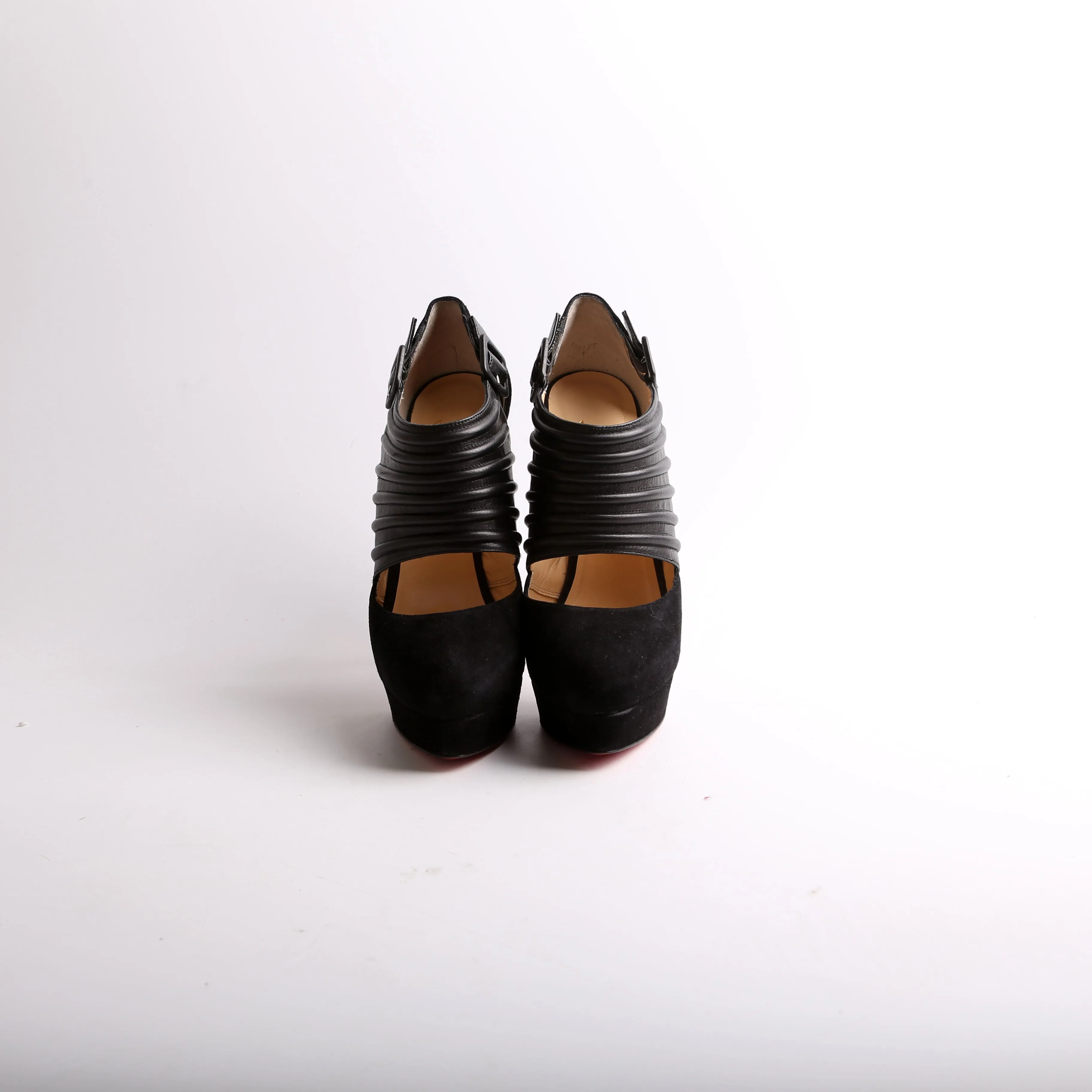 Bye Bye 160MM Suede/Clf Cutout Ankle Boots