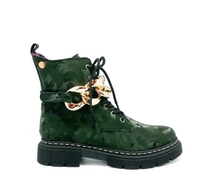Chanii B "Paris" Army Green/Gold - Ankle Boot