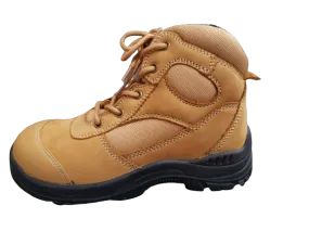 DYN Industrial Steel Cap Boots w Side Zip Safety Work Boots Construction Toe - Honey