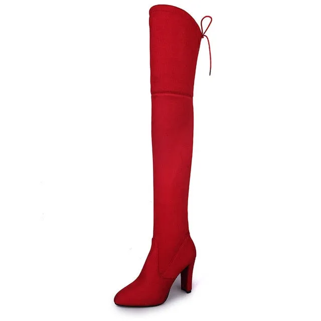 Elegant Over The Knee Suede Long Boots