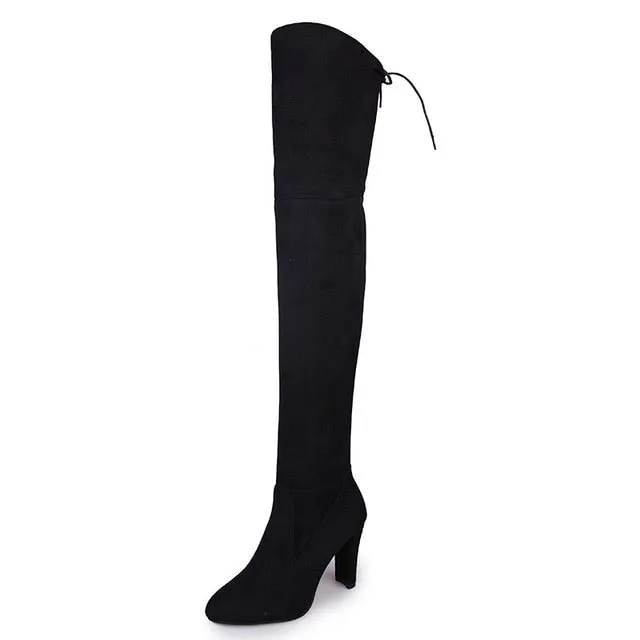 Elegant Over The Knee Suede Long Boots