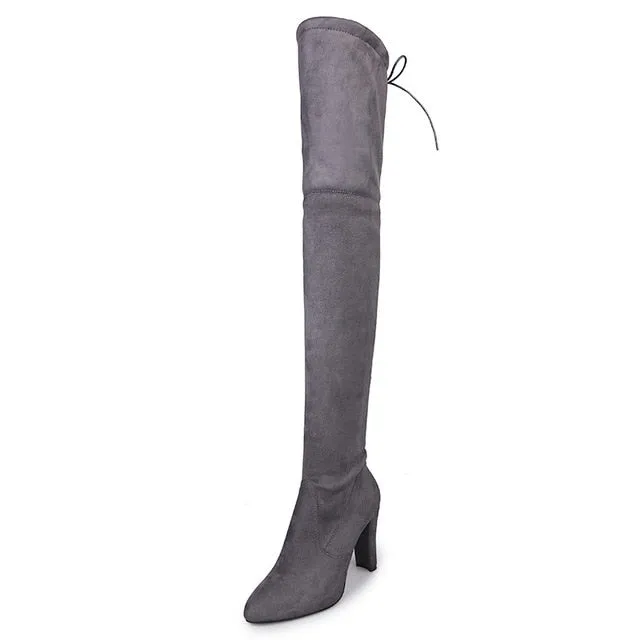 Elegant Over The Knee Suede Long Boots