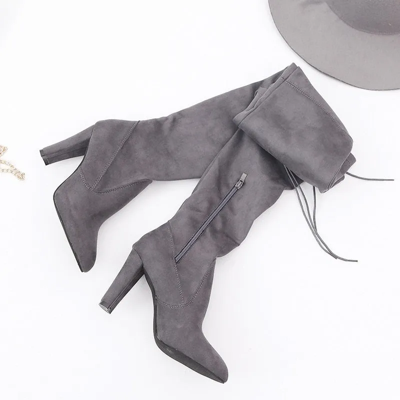 Elegant Over The Knee Suede Long Boots