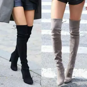 Elegant Over The Knee Suede Long Boots