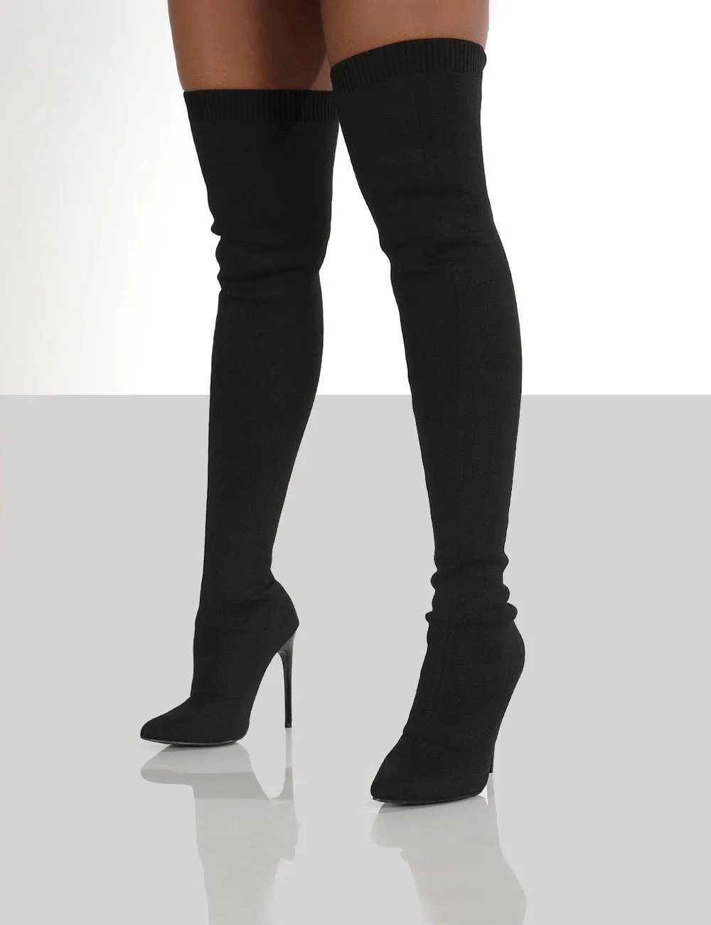 Eustoma Knit Over Knee Boots