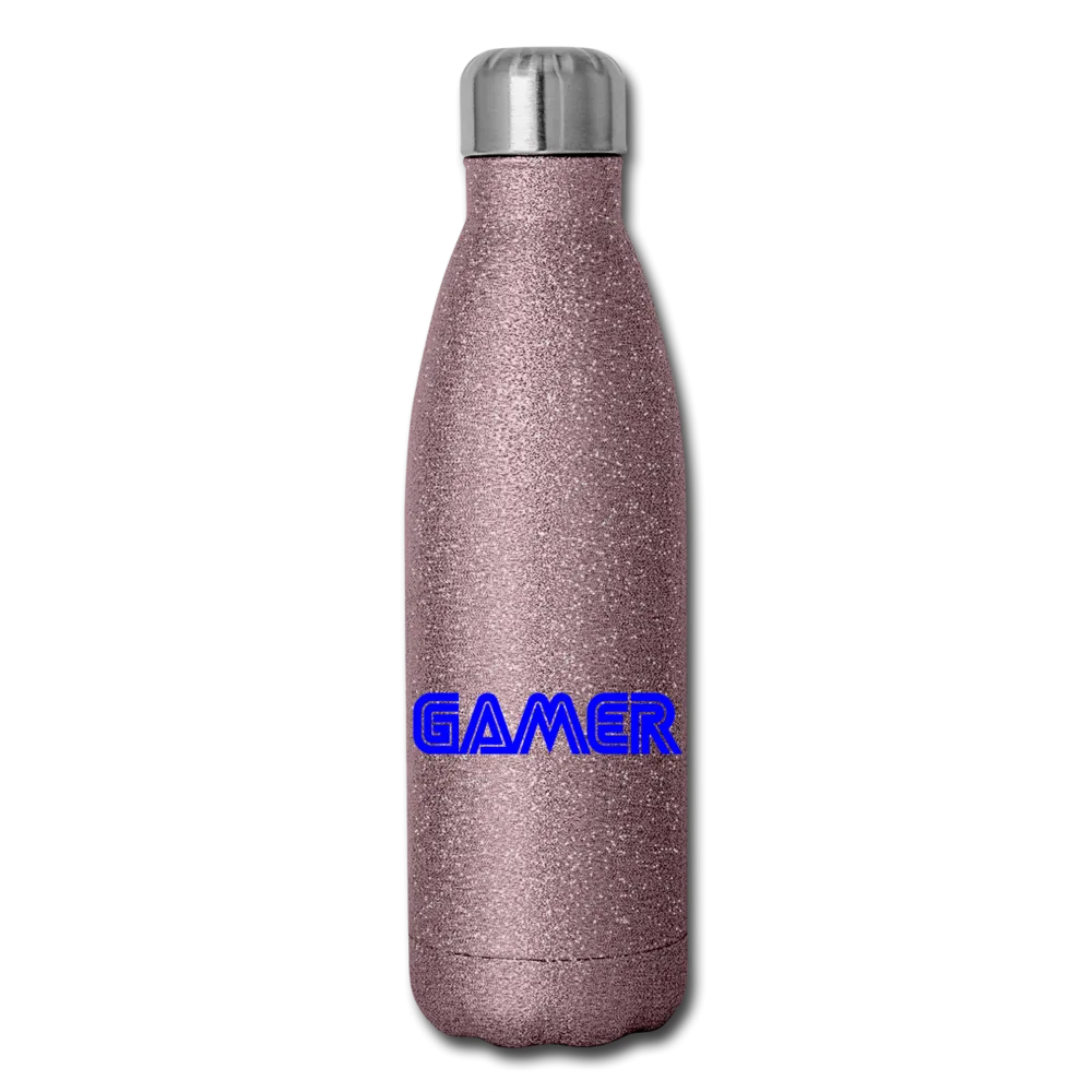 Gamer Word Text Art Insulated Stainless Steel Water Bottle