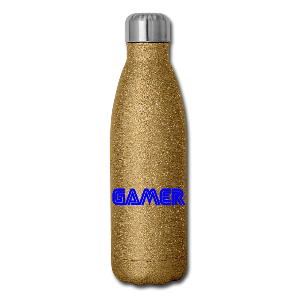 Gamer Word Text Art Insulated Stainless Steel Water Bottle