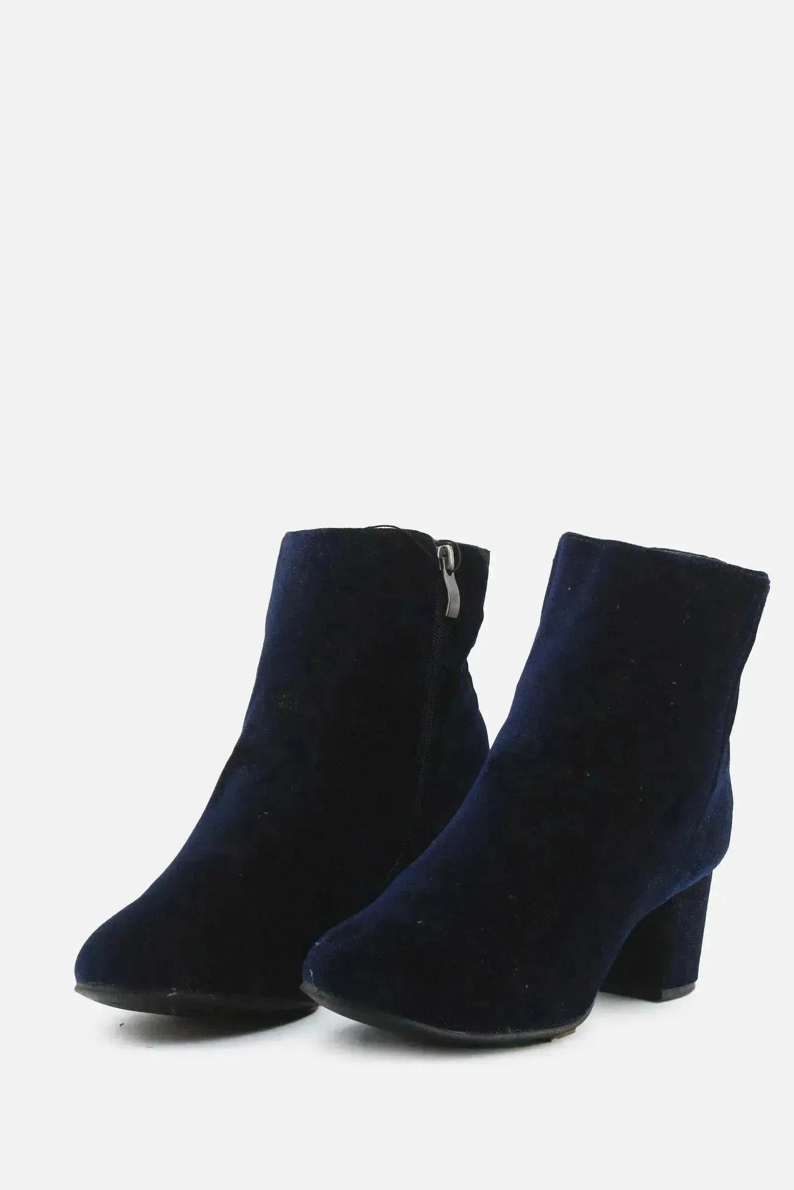 Graceland Zipper Block Ankle Boots | Suede