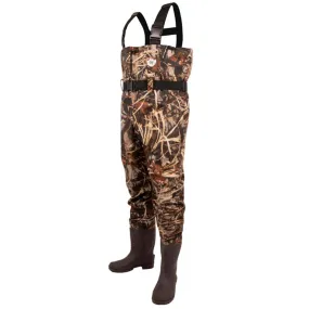 Green Trail Men’s Camo Chest Waders with Cleated Sole – Durable 420D Nylon, Reinforced Knees & Neoprene Boots for Fishing & Hunting | Sizes 6-13