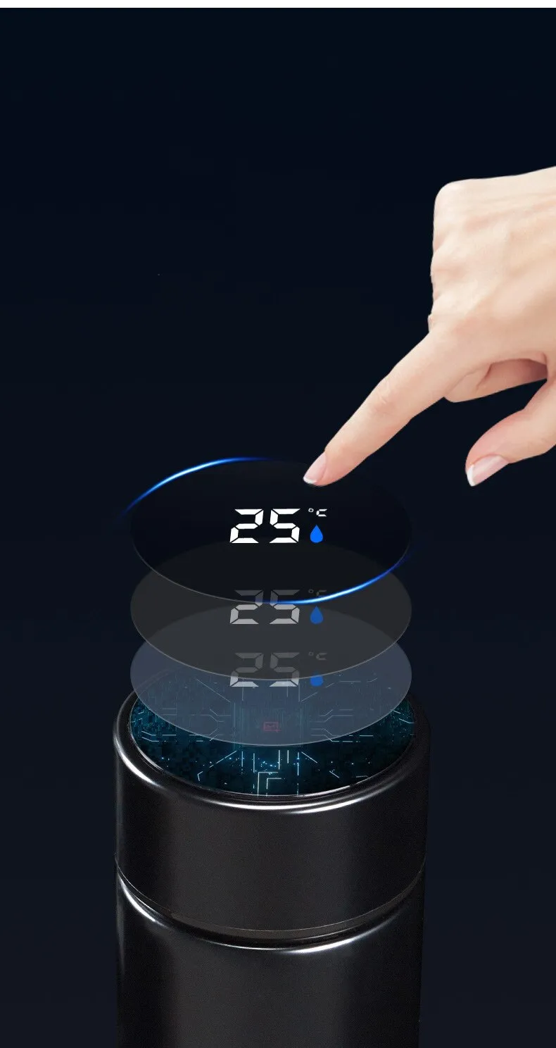 Insulated Water Bottle with Smart Touch Temperature Display