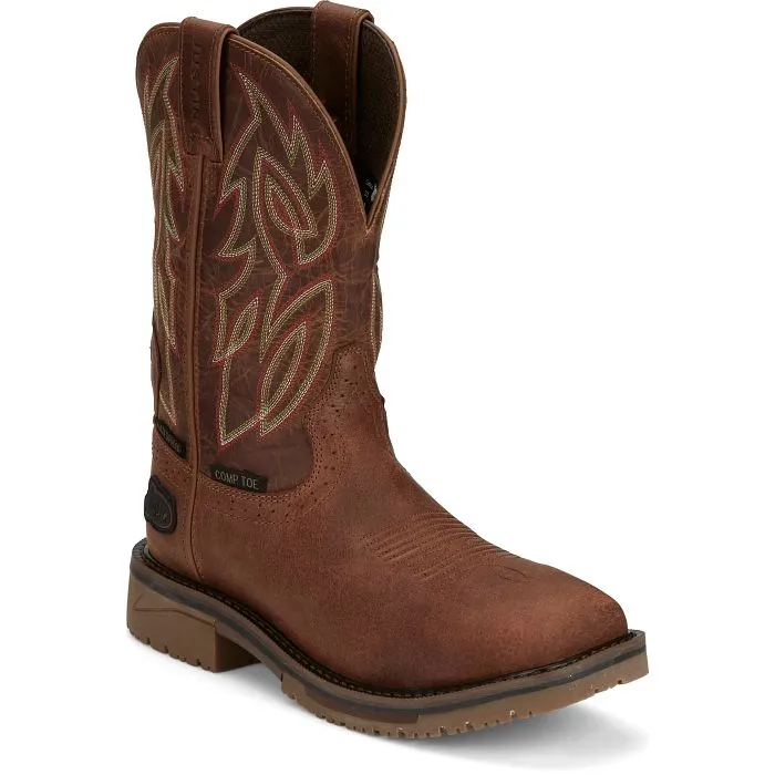 JUSTIN WOLFE 11" NANO COMP TOE RUSSETT BROWN