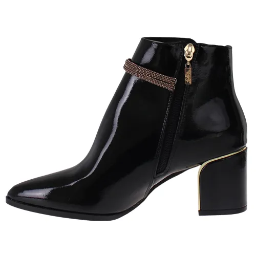 Kate Appleby Block Heeled Ankle Boots - Harthill - Black Patent