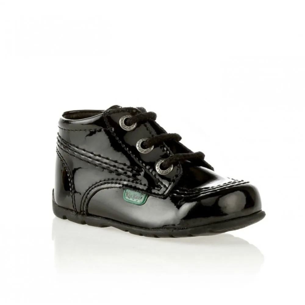 Kickers KICK HI Babies Patent Leather Boots Black