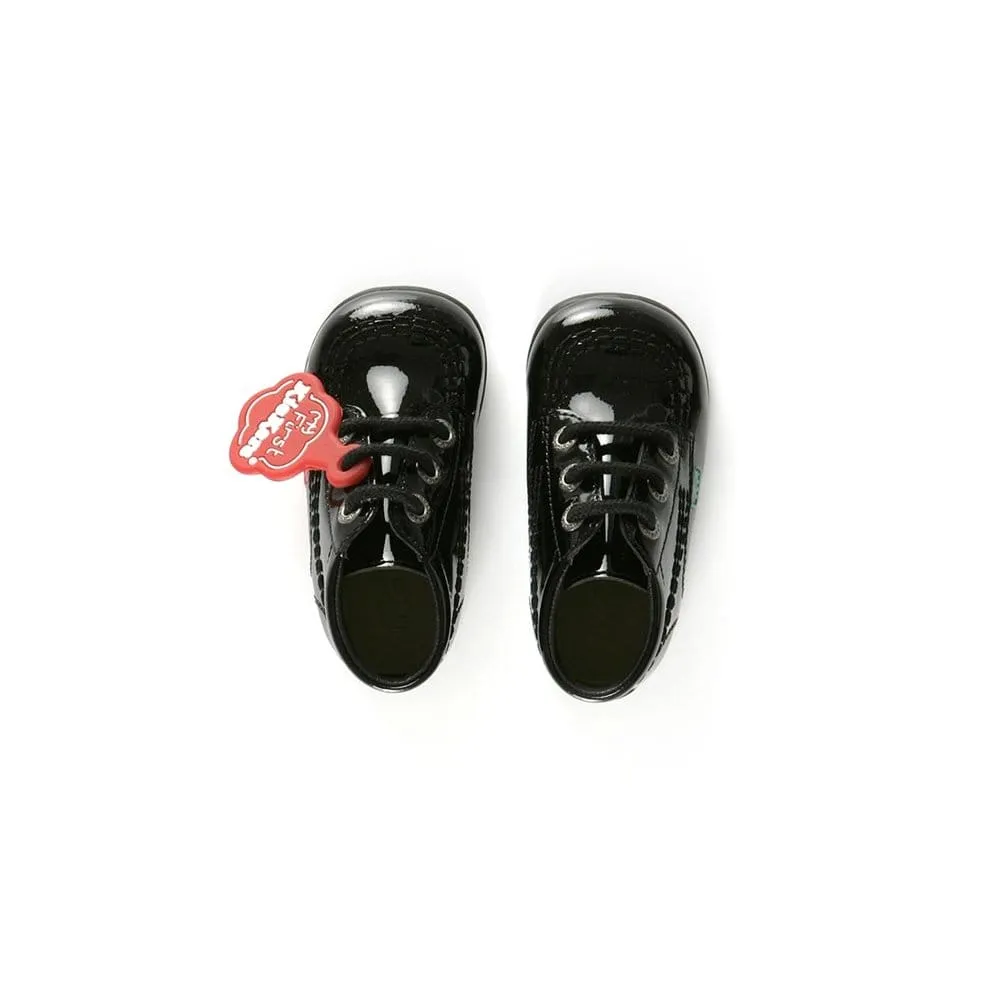 Kickers KICK HI Babies Patent Leather Boots Black