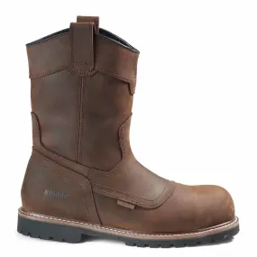 Kodiak Men's Waterproof Pull-On Safety Work Boot McKinney Wellington – Full Grain Leather, Composite Toe, Comfortzone Footbed | Sizes 7-15