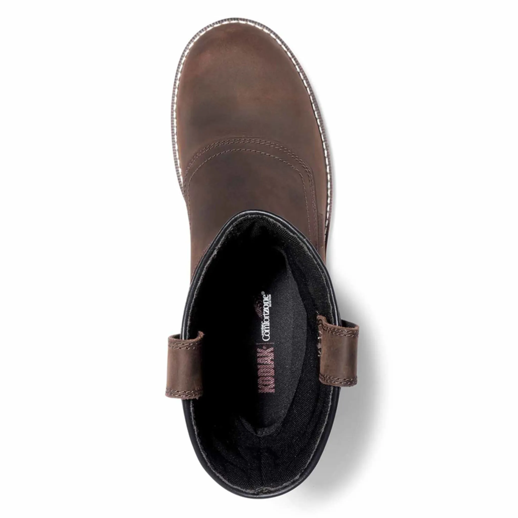Kodiak Men's Waterproof Pull-On Safety Work Boot McKinney Wellington – Full Grain Leather, Composite Toe, Comfortzone Footbed | Sizes 7-15