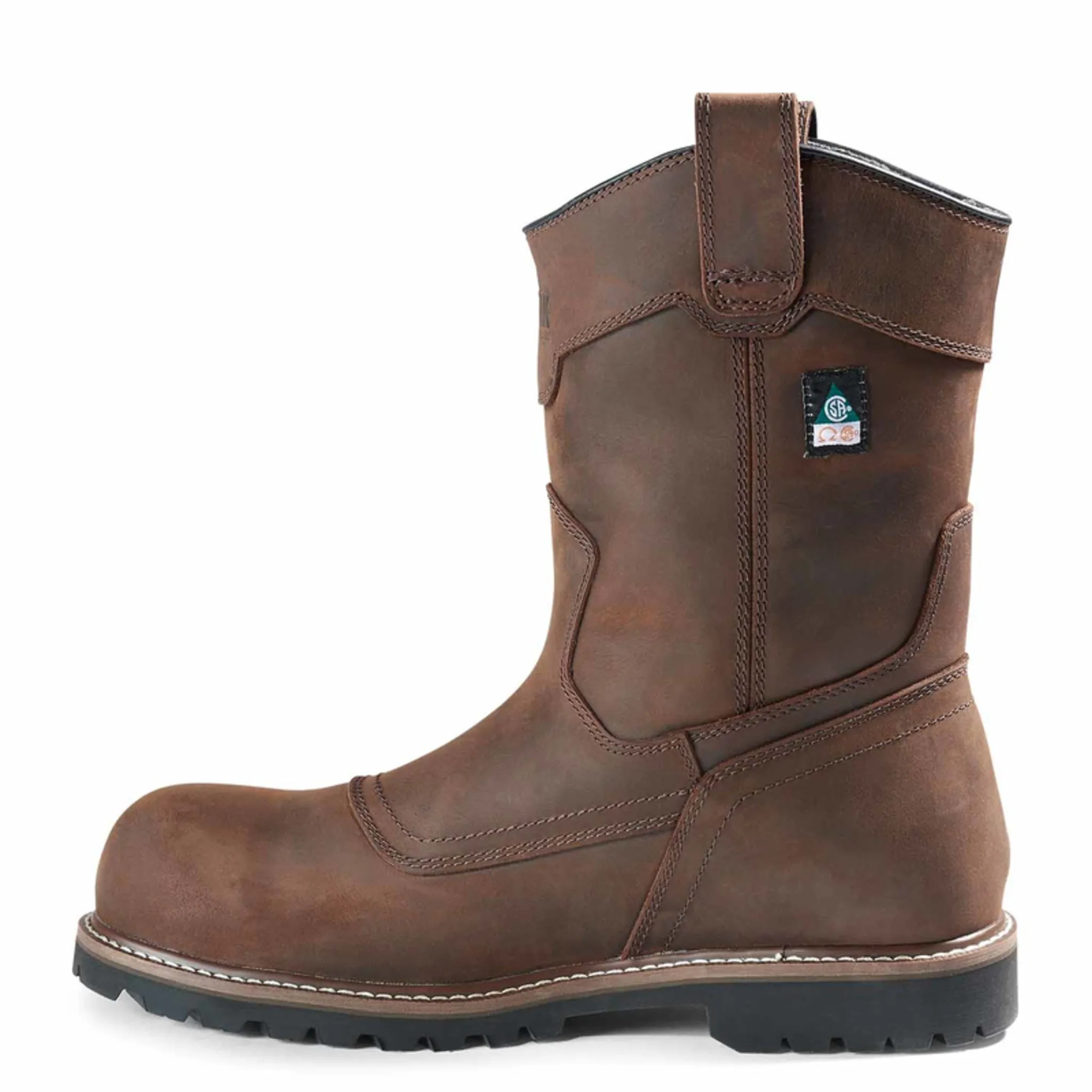 Kodiak Men's Waterproof Pull-On Safety Work Boot McKinney Wellington – Full Grain Leather, Composite Toe, Comfortzone Footbed | Sizes 7-15