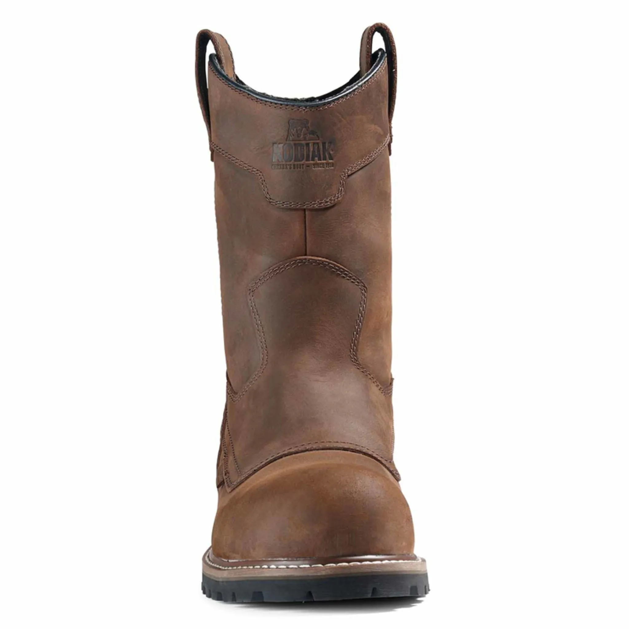 Kodiak Men's Waterproof Pull-On Safety Work Boot McKinney Wellington – Full Grain Leather, Composite Toe, Comfortzone Footbed | Sizes 7-15