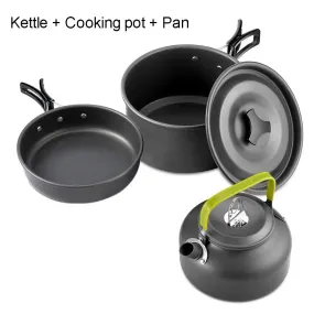 Outdoor Camping Cooking Set Lightweight Aluminum Products Camping Cooking Set Hiking and Outdoor Travel Easy to Carry