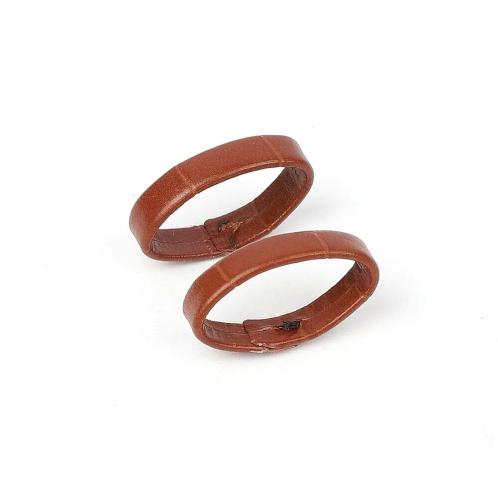 Pair of Leather Watch Strap Band Keepers Loops Compatible with the Garmin Approach S42